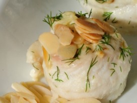 lenguado con salsa de almendras