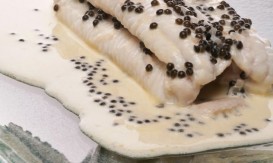 lenguado solee al espumoso y caviar