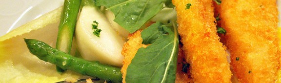 Lenguado con salsa de mango y ensalada Soleé