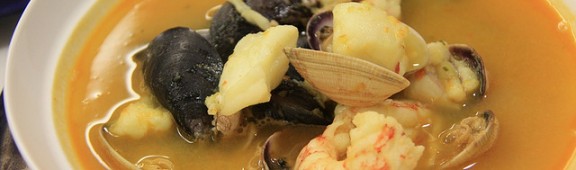 Sopa de lenguado Soleé con marisco