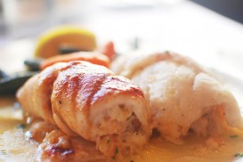 lenguado Soleé relleno de gambas y cangrejo