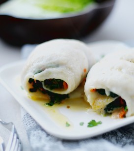Lenguado Soleé relleno de espinacas y zanahorias