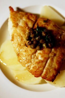 lenguado Soleé con alcaparras