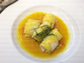 Lenguado Soleé con salsa de azafrán