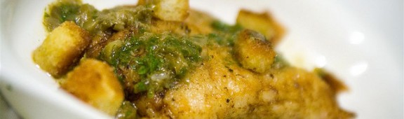 Lenguado Solee con salsa grenobloise