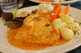 Lenguado con salsa de langosta