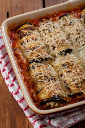 Rollitos de berenjena rellenos de lenguado