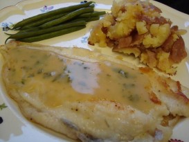 Lenguado Soleé con salsa blanca de vino blanco