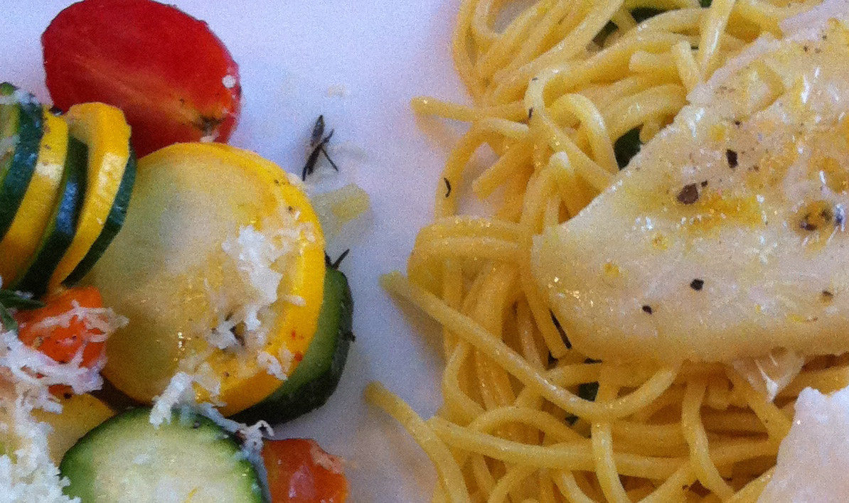 Espaguetis con lenguado Soleé y verduras