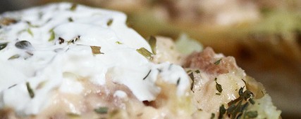 Patata rellena de lenguado al horno