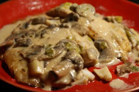 Lenguado Soleé con salsa de champiñones