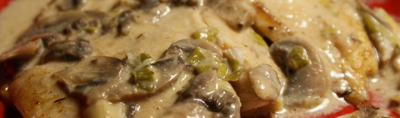 Lenguado Soleé con salsa de champiñones