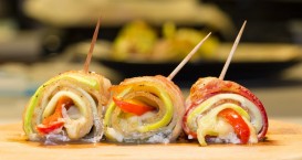 Recetas de lenguado enrollado con calabacín y bacon