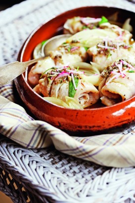 Receta de lenguado en rollos