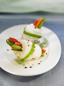 Rollitos de lenguado con verduras